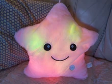 34CM Creative Toy Luminous Pillow Soft Stuffed Plush Glowing Colorful Stars Cushion Led