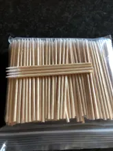 300 Uds mango corto de madera pequeño señaló cabezal con punta hisopo de algodón cejas tatuaje belleza maquillaje Color de uñas de costura dedicado sucio recoger
