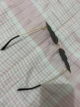 De lujo de ojo de gato gafas de sol de las mujeres Vintage de diseñador de marca sin montura fuego gafas de sol de moda lente espejo estrecha gafas UV400