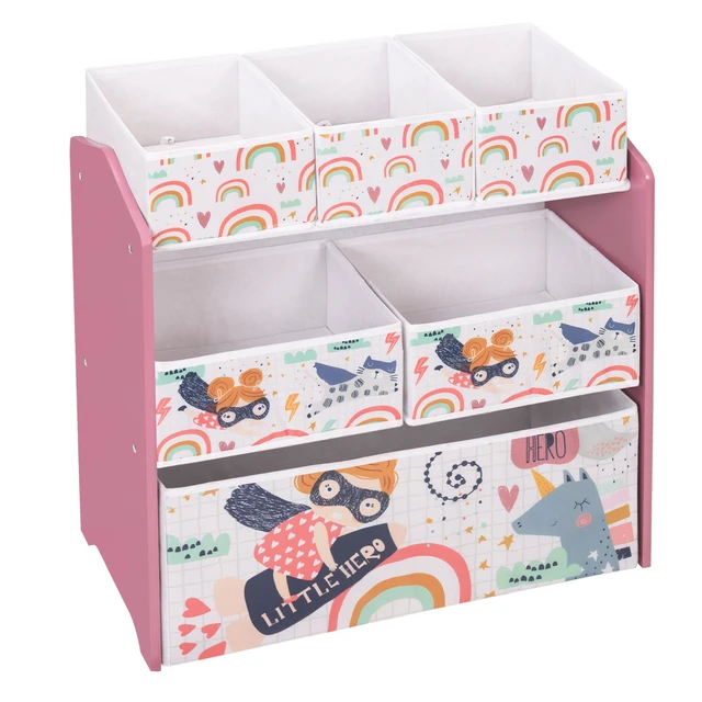 Scaffale porta giochi cameretta bambini, organizer portaoggetti libreria,  mobile