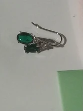 925-Sterling-Silver Earrings Fine-Jewelry Nano-Emerald Women Classic for Gifts Created