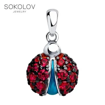 

SOKOLOV suspension of silver and enamel fianitami, fashion jewelry, 925, women's/men's, male/female, women's male, pendants for neck women