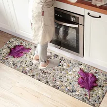 Else фиолетовый лист коричневый камень стены 3d принт Нескользящая микрофибра Передняя Кухня Счетчик современный декоративный моющийся коврик