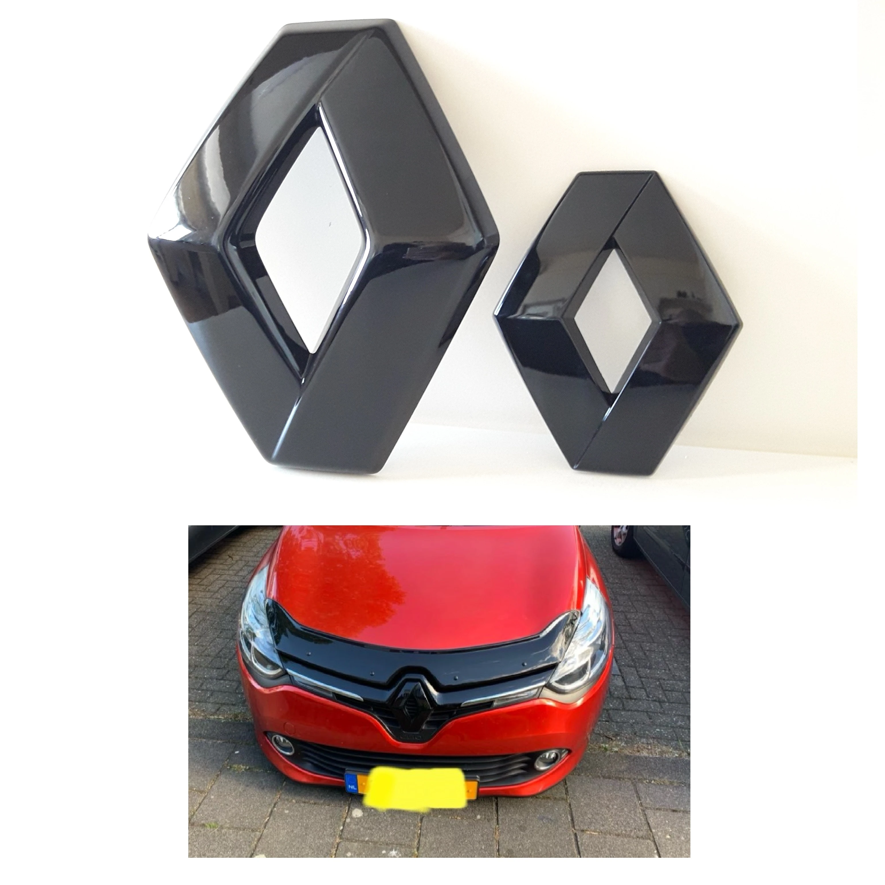 1 pair front and rear without camera emblem gloss black logo badge for renault clio 4 hb 628909470r 628905855r 908890837r emblems aliexpress