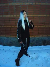 Pantalones Cargo informales para mujer, pantalón holgado de cintura alta, color negro, estilo coreano, con cinta, envío directo