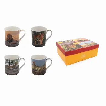 

Safari mug set big cats 4 pcs 275 ml