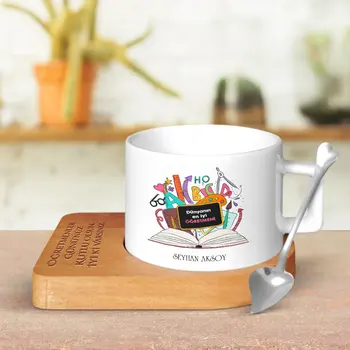 

Personalized World Best Öğretmeni Wood Altlıklı Ceramic Cup-7