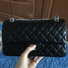 Bolsos de marca de lujo para mujer, bandoleras cruzadas de piel de oveja de alta calidad con doble solapa de cuero, 25cm, 2021