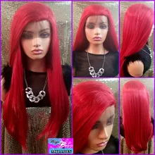 Wig Hair-Wigs Baby-Hair Lace-Front Natural Synthetic X-TRESS Red-Color Straight Free-Part