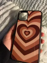 LvheCn cubierta de la caja del teléfono de silicona para iPhone 6 6S 7 7 8 Plus 5 5S SE X XS X XR 11 12 MINI PRO MAX Latte café corazón