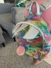 Unicornio lentejuelas ChildrenS mochila de dibujos animados lindo viaje mochilas para niños bolsas para la escuela mochila para chicas adolescentes