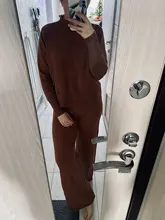 Womens Outfits Tracksuit-Set Pants Two-Piece-Set Knitted Yedinas Korean Winter Casual