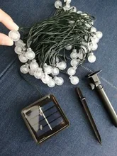 Crystal-Ball Fairy-Lights Led-String Solar-Lamp Christmas-Decor Power LEDS Garden Outdoor