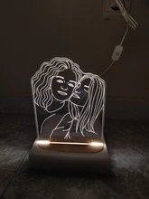 Night-Light Wooden-Base Christmas-Gift Photo-Customized Wedding DIY Holiday for USB 3D