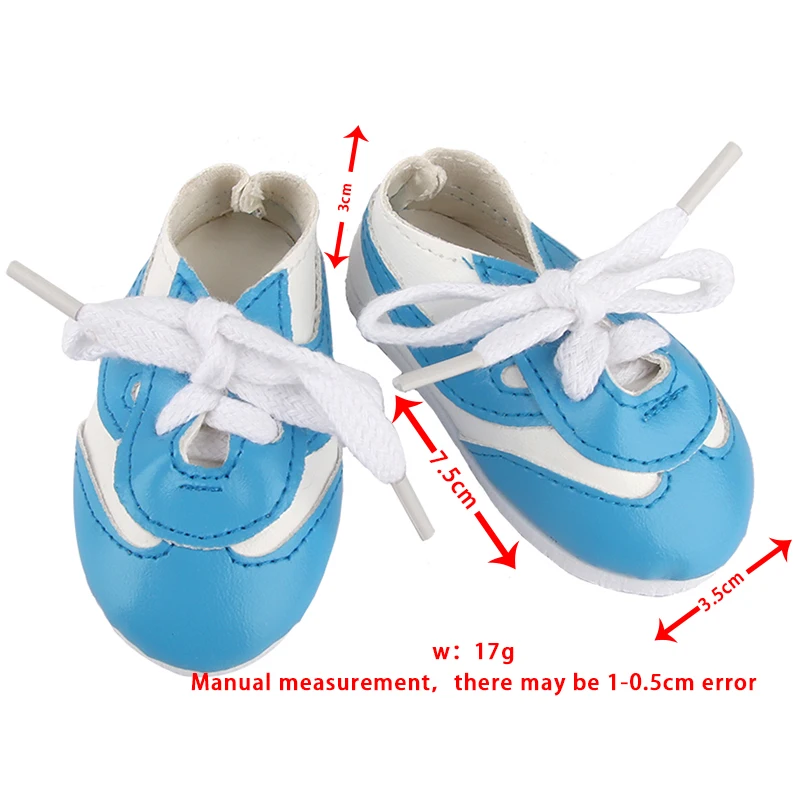 7cm Leather Doll Shoes For 18 Inch American Doll Boots Accessories Lacing Sneakers For 43cm Baby New Born& OG,Russia Girl Dolls