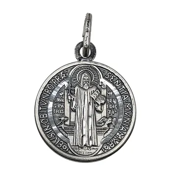

Medal 925 Sterling silver m San Benito 17.5mm. Oxidized [AB4965]