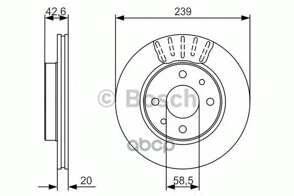 Диск Тормозной Передн Lada: 110 1.5/1.6 95-, 111 1.5/1.6 95- Bosch арт. 0986479082