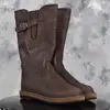 Mongolki women's natural brown with a lock, felt, Mongolian winter boots, very warm, from natural suede and fur ► Photo 2/4