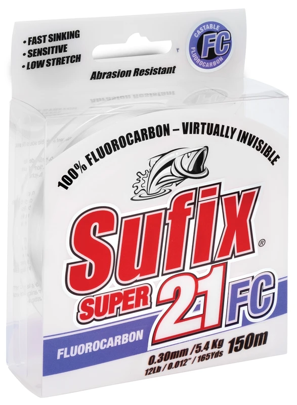 Леска SUFIX Super 21 Fluorocarbon прозрачная 150м 0.16мм 2.6кг | Спорт и развлечения