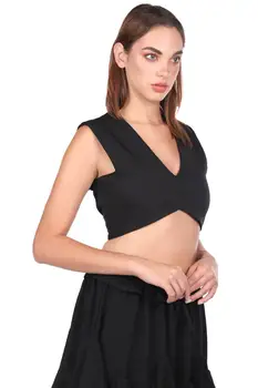 

V-NECK CROP TOP BLOUSE