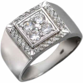 

Russian alliance print with cubic zirconia from silver