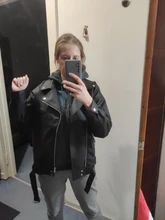 Women's Wild-Jacket Turn-Down-Collar Spring Zipper Black Fashion EAM High-Quality Loose