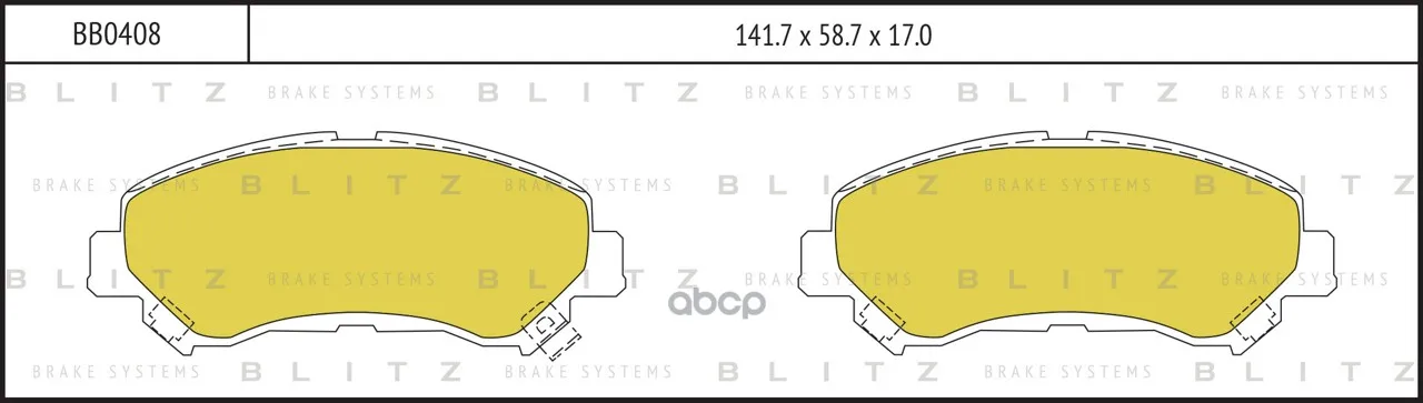 Колодки Тормозные Дисковые Nissan Qashqai 07-/Renault Koleos 08- Blitz арт. BB0408