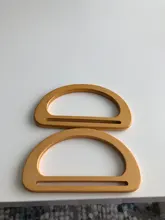 1 Uds. De reemplazo de la manija de la bolsa de ratán de madera para la fabricación de bricolaje, bolso de mano, bolso de mano, forma de rectángulo redondo