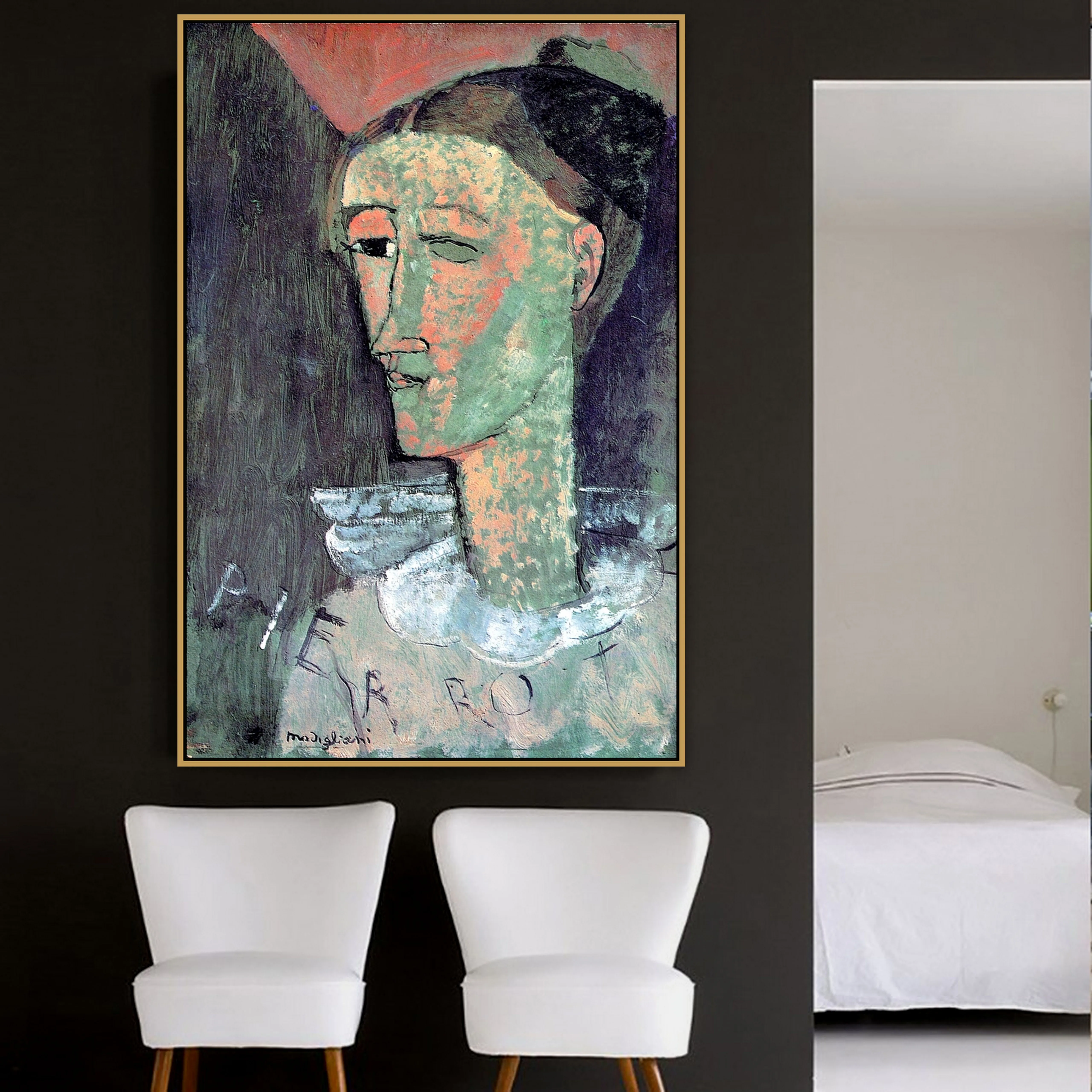 Amedeo Clemente Modigliani старый известный мастер художник Пьеро холст искусство стен для