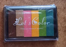 Almohadilla de tinta no tóxica de seguridad, 6 colores, almohadilla de tinta creativa de arco iris, sello de goma a base de aceite para impresión de dedos de niños, regalo artístico para niños