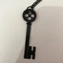 Collar de Metal con personalidad para Halloween, accesorios de esqueleto de llave Coraline de color negro, Retro, del Cofre del Tesoro