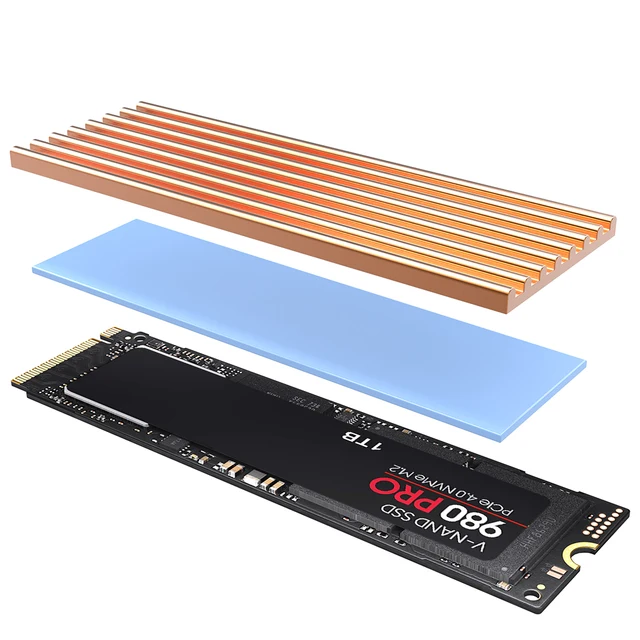 AMPCOM M.2 NVME SSD to PCIe 4.0 Adapter Card, 64Gbps SSD PCIe 4.0 X4 Expansion Card for Desktop PC , PCI-E GEN4 Full Speed Aluminum-YL