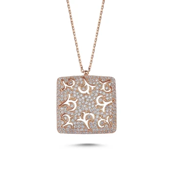 

Silver 925-Adjusting Frame Openwork Pattern Zircon Stone Ghost Pendant
