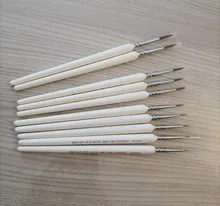 Pinceles en miniatura para pintar cabello de comadreja, pinceles para pintar al óleo de acuarela gouache, pinturas pintadas a mano, 10 Uds.