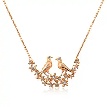 

925 sterling Silver Lovebirds in Lady Necklace