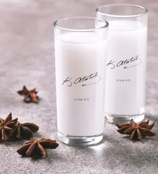 

Personalized Colorful Printed Ataturk Themed Dual Arrack Cup Seti-29