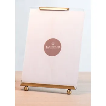 

Frame photos table top crystal golden MOLDURA photo VERTICAL size 18X13