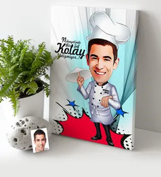 

Personalized Mr Master Chef Cartoon Canvas Table (30x50 cm.) 5