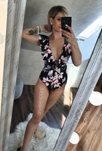 Bañador Sexy de una pieza para mujer, traje de baño de realce, Monokini con volantes, ajustable al hombro, 2021