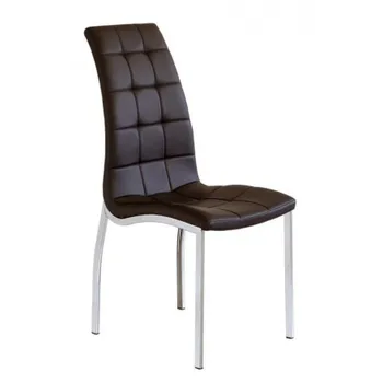 

Dining Chair Valma, Upholstered leatherette and chrome legs