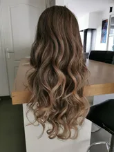 HENRY-Suarez largo ondulado marrón Rubio Ombre peluca Natural Sintético pelucas para mujeres medio fiesta Cosplay Peluca de pelo resistente al calor
