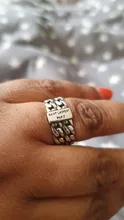 HUANZHI 2020 humano cara multicapa anillos con letras Irregular Cadena de plata tibetana Retro anillo estilo Punk joyería para hombres y mujeres