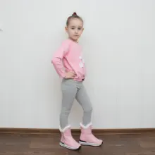 Ankle-Boots Plush Girls Boys Winter Flat Zipper ISSIENA Down with PU Snow Snow