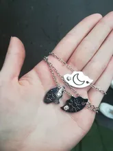 Conjunto de 3 piezas de colgante luna y estrella de sol, collar, mejor amigo, amistad, pareja, collar, joyería