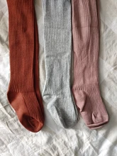 Medias acanaladas de otoño invierno para bebés y niños, 2019, malla, calzas para bebés y niños de 0 a 4 años color caramelo