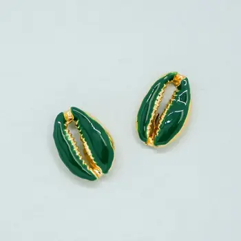

Earrings jewelery shell (Lock-Carnation, jewelery alloy, green) 53929