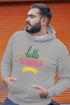

Angemiel Wear Hello Summer Gray Men 'S Hooded Sweatshirt