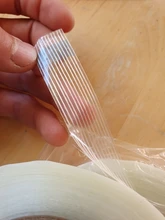 Cinta de fibra de vidrio resistente de 50M, cinta de rayas transparentes de un solo lado, adhesiva de fibra de vidrio, embalaje de flejado Industrial, sello fijo