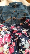 Vestido vaquero Floral para niñas, ropa informal de manga corta con cinturón para fiesta de verano