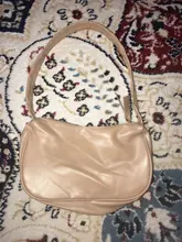 Bolso Baguette pequeño de piel sintética para mujer, pochette de diseño a la moda, suave, para hombro, Vintage, sencillo, tipo Clutch